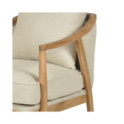 Asteria Oakwood Linen Armchair