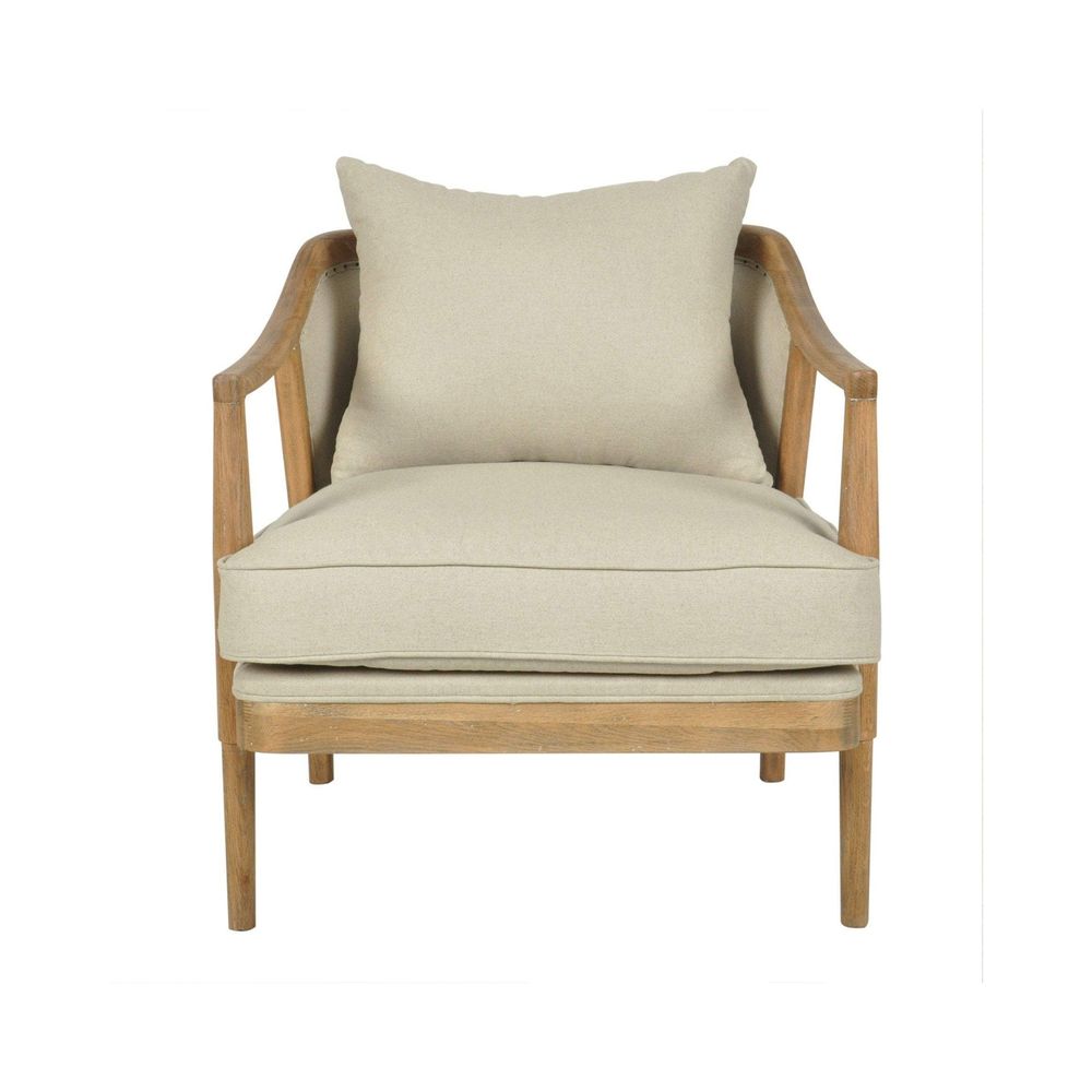 Asteria Oakwood Linen Armchair