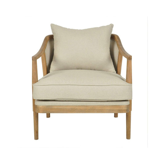 Asteria Oakwood Linen Armchair