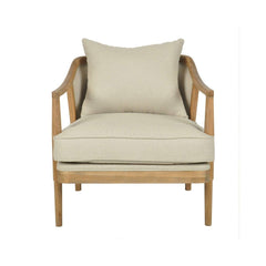 Asteria Oakwood Linen Armchair