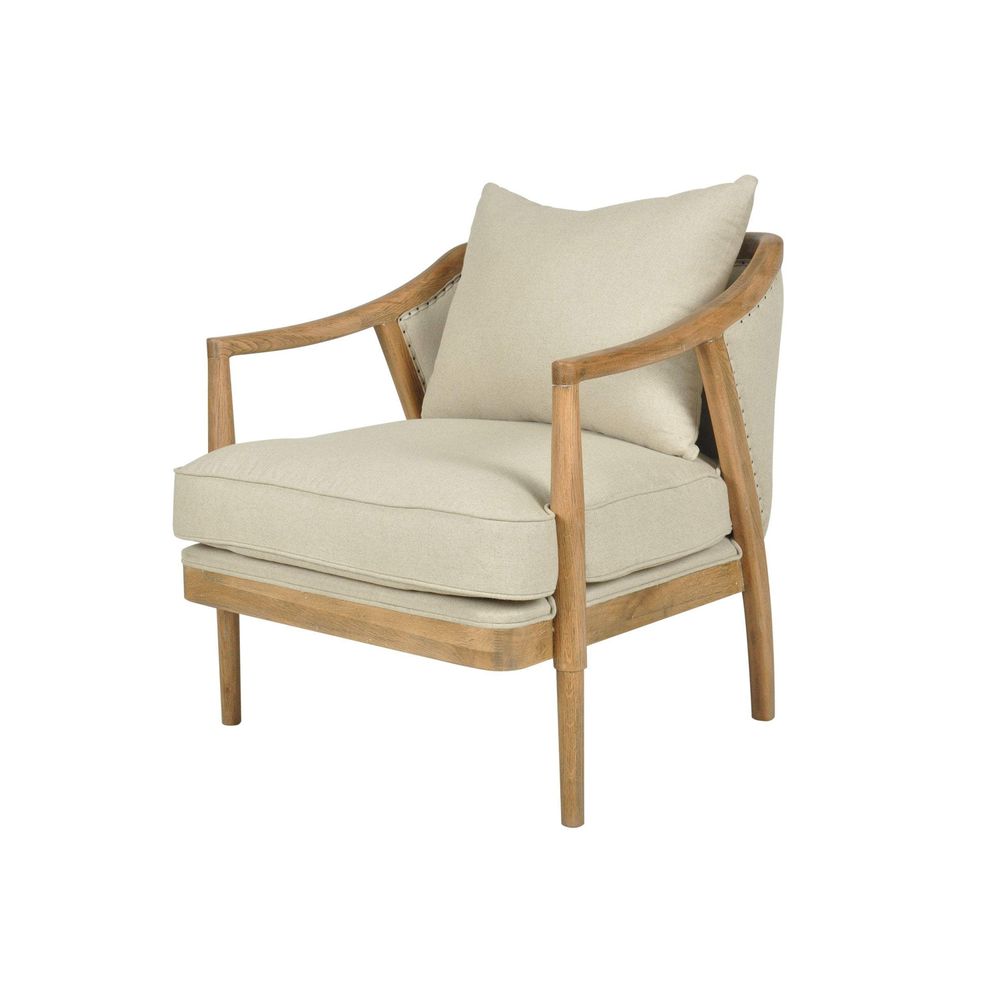 Asteria Oakwood Linen Armchair