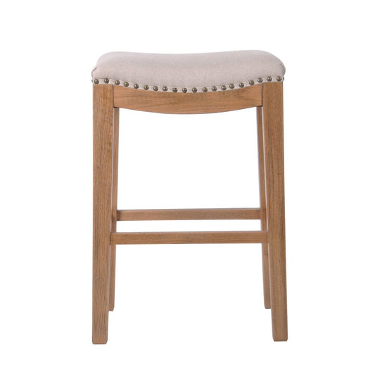 Oakwood Counter Chair Beige W/Studs