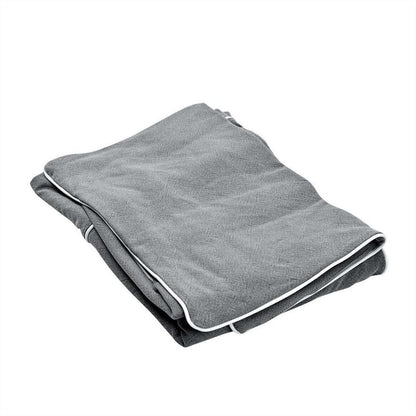 Slip Cover Only - Noosa Hamptons Ottoman Grey W/White Piping