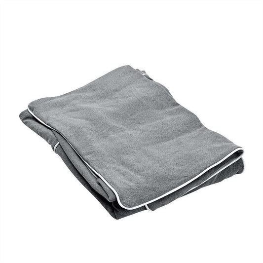 Slip Cover Only - Noosa Hamptons Ottoman Grey W/White Piping
