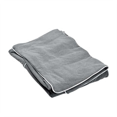 Slip Cover Only - Noosa Hamptons Ottoman Grey W/White Piping