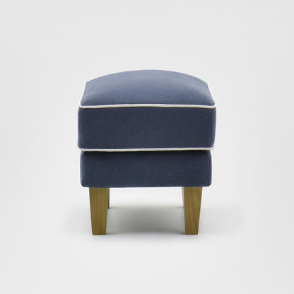Bondi Hamptons Ottoman Navy W/White Piping