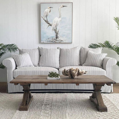 Slip Cover Only - Avalon Hamptons 3 Seat Sofa Cloud Stripe