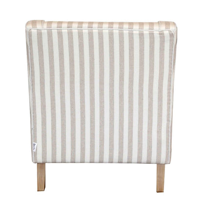 Bondi Hamptons Armchair Natural Stripe W/White Piping