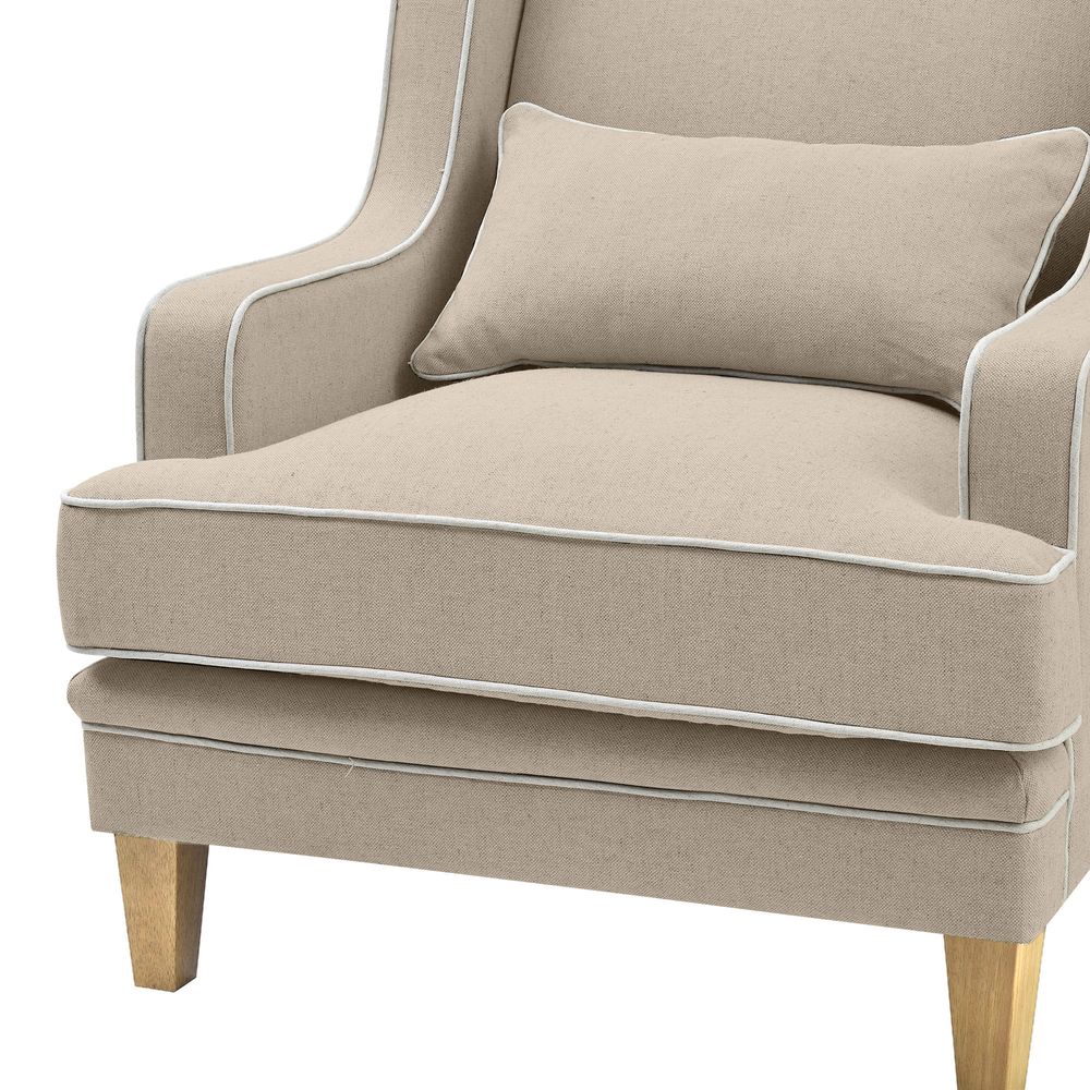 Bondi Hamptons Armchair Natural W/White Piping.