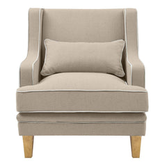 Bondi Hamptons Armchair Natural W/White Piping.