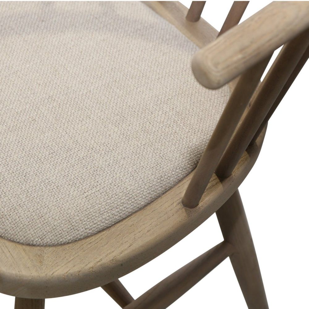 Round Curved Strip Back Elm Wood Dining Chair Natural