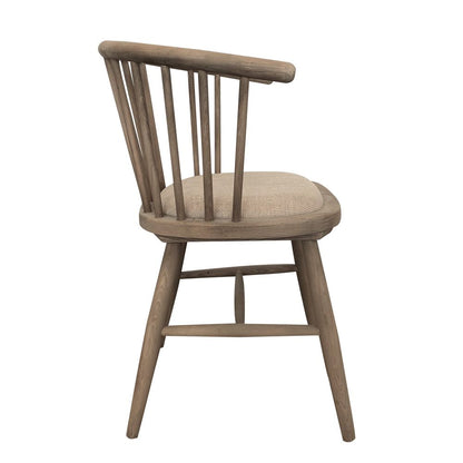 Round Curved Strip Back Elm Wood Dining Chair Natural