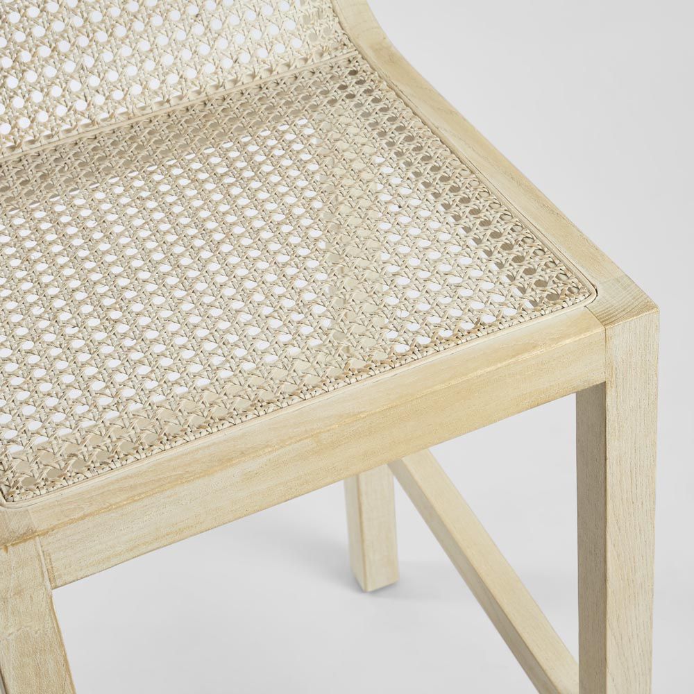 Amalfi Elm Wood And Rattan Bar Stool Natural