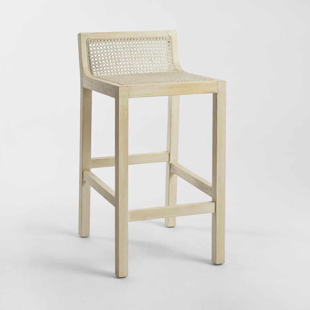 Amalfi Elm Wood And Rattan Bar Stool Natural