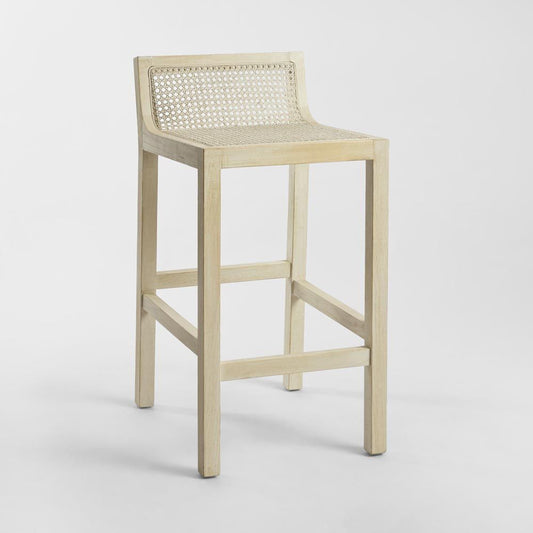 Amalfi Elm Wood And Rattan Bar Stool Natural