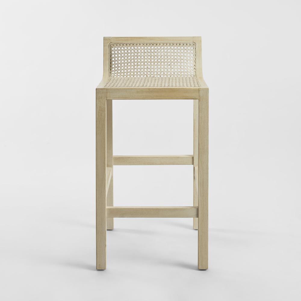 Amalfi Elm Wood And Rattan Bar Stool Natural