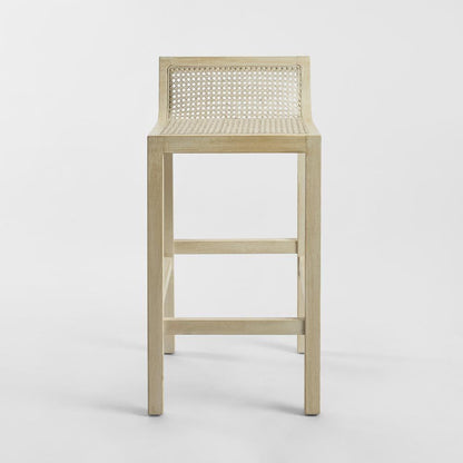 Amalfi Elm Wood And Rattan Bar Stool Natural