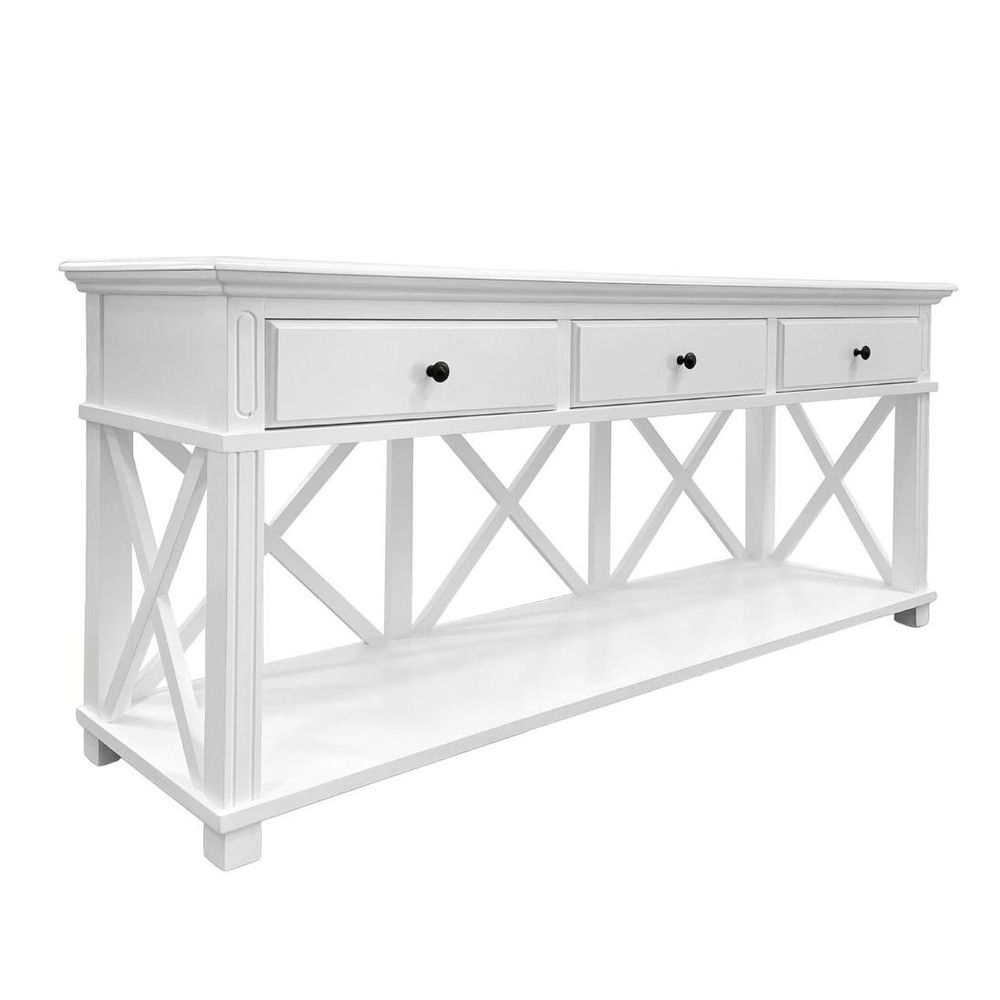 Sorrento 3 Drawer 190 Cm Hamptons Console White