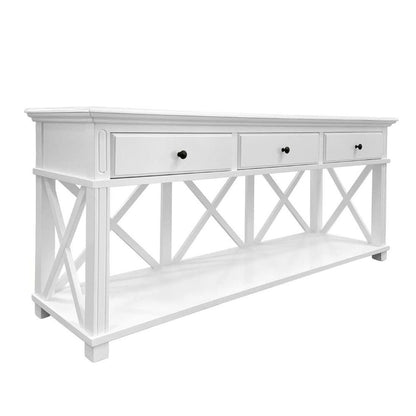 Sorrento 3 Drawer 190 Cm Hamptons Console White