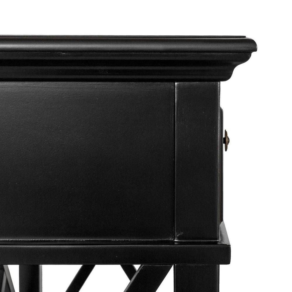 Sorrento 3 Drawer Hamptons 190Cm Console Black