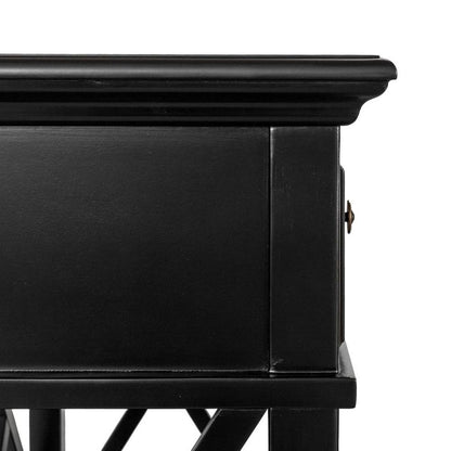 Sorrento 3 Drawer Hamptons 190Cm Console Black