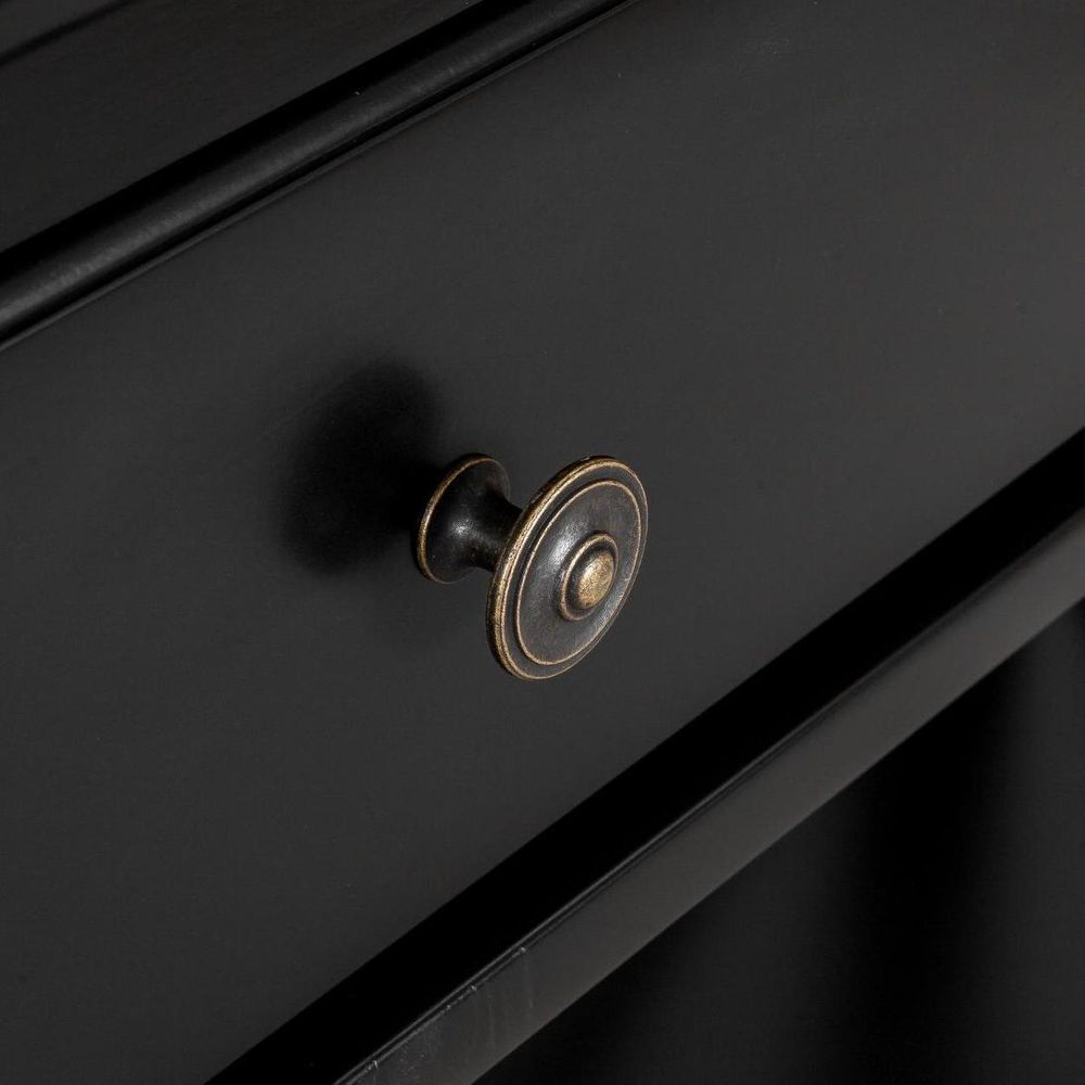Sorrento 3 Drawer Hamptons 190Cm Console Black