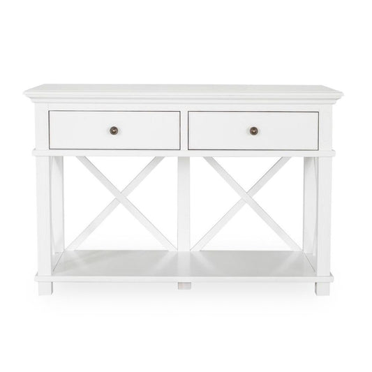 Sorrento Hamptons 130Cm 2 Drawer Console White