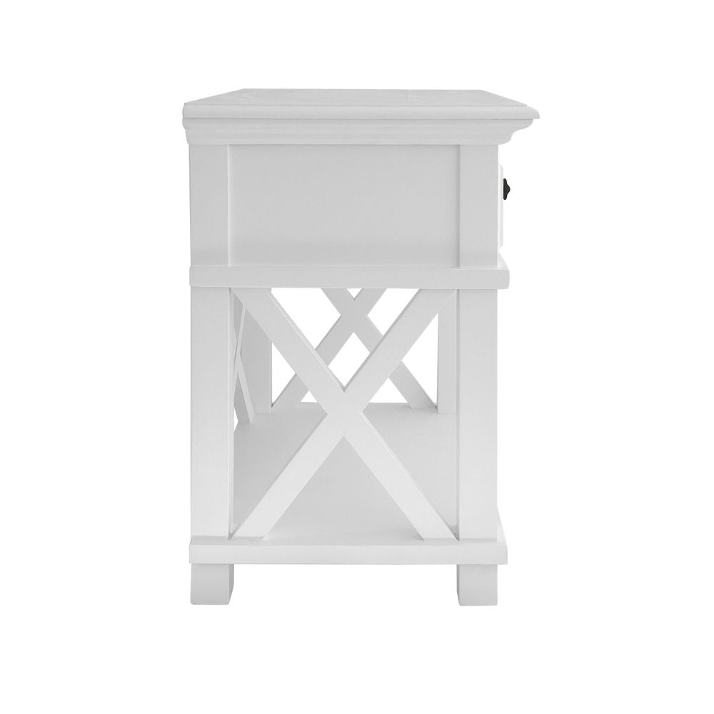 Sorrento Hamptons Bedside Table W/Drawer White