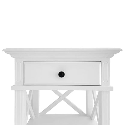 Sorrento Hamptons Bedside Table W/Drawer White