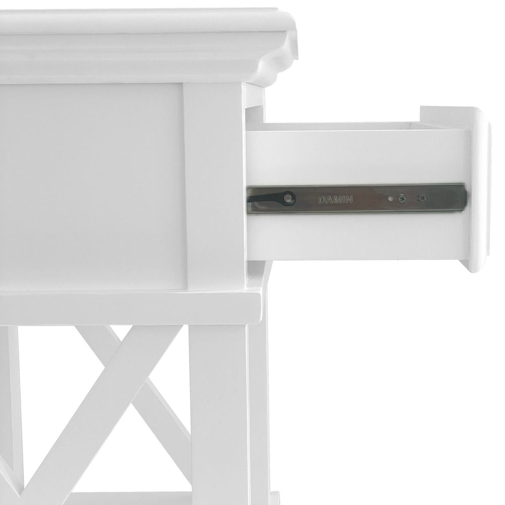 Sorrento Hamptons Bedside Table W/Drawer White