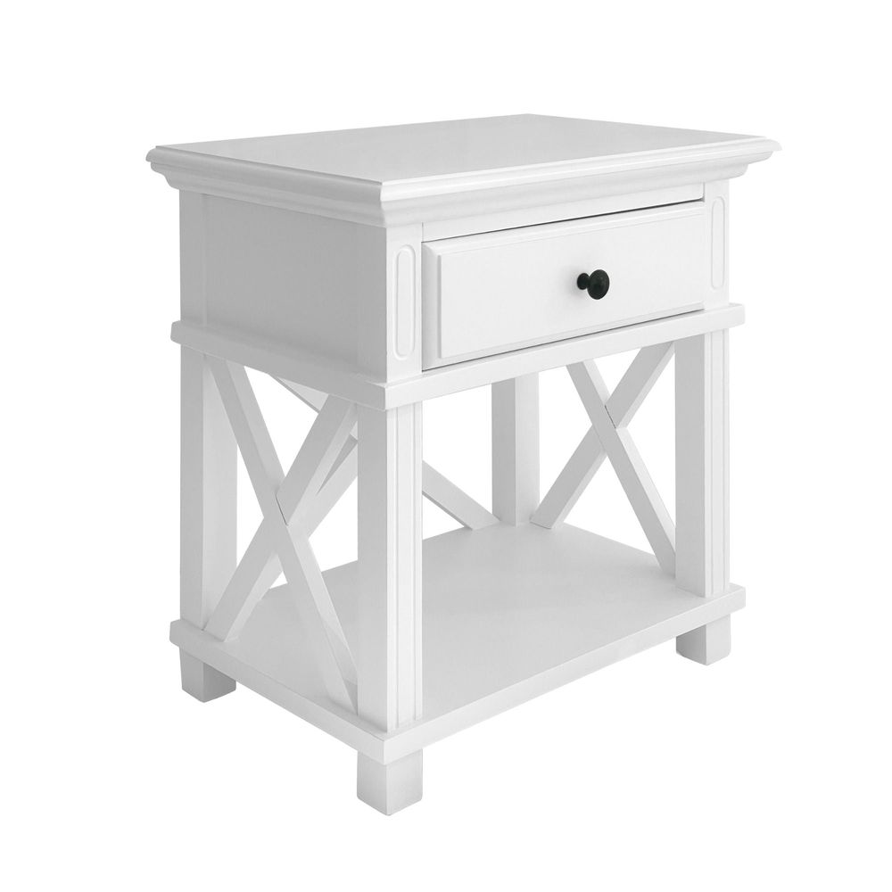 Sorrento Hamptons Bedside Table W/Drawer White