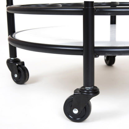 Round Marble Shelves Bar Cart Black