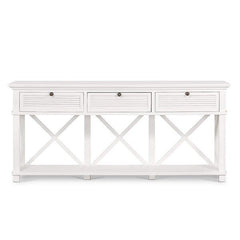 West Beach 3 Drawer Hamptons 190Cm Console White