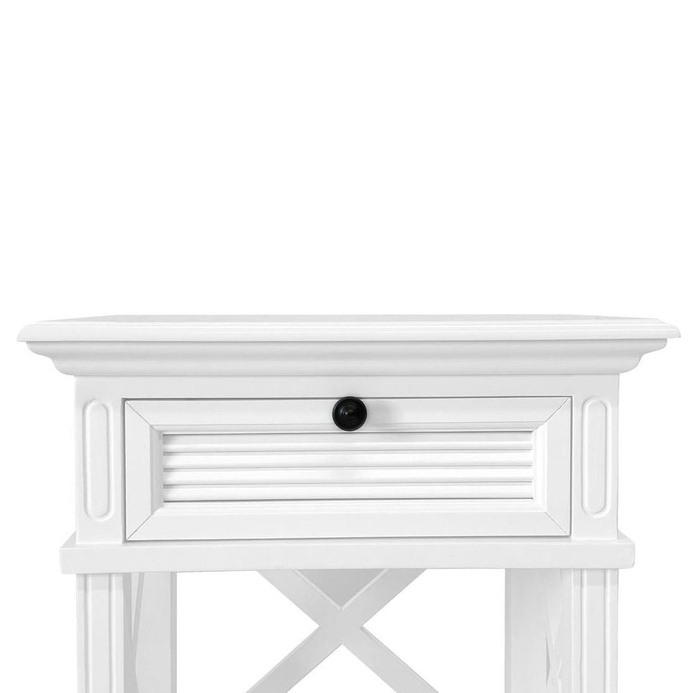 West Beach Hamptons Bedside Table W/Drawer White