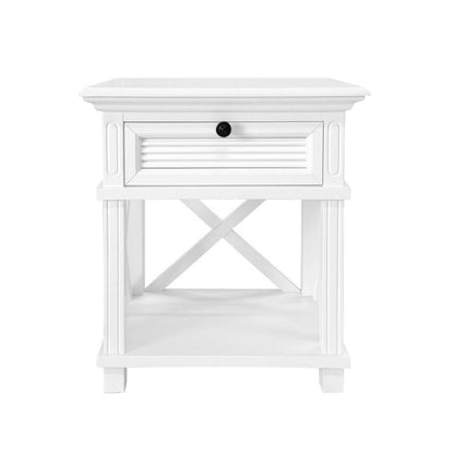 West Beach Hamptons Bedside Table W/Drawer White