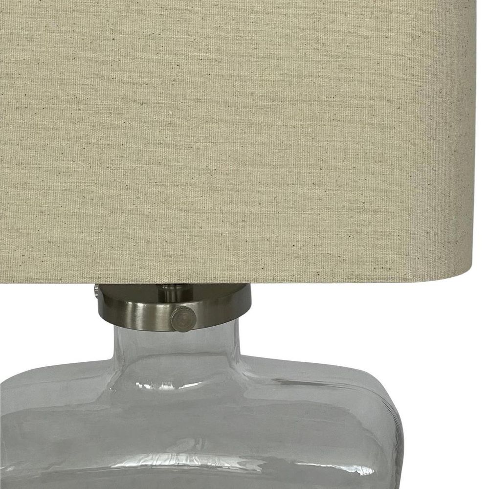Fillable Bottle Lamp W Linen Shade