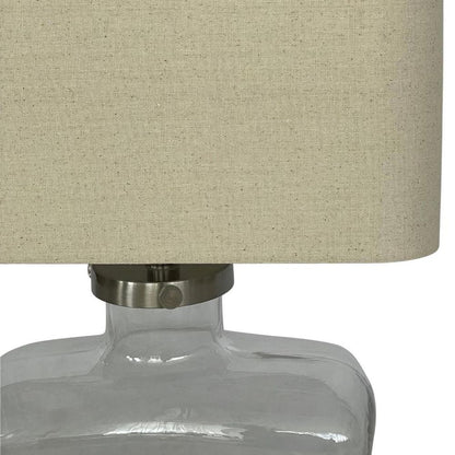 Fillable Bottle Lamp W Linen Shade
