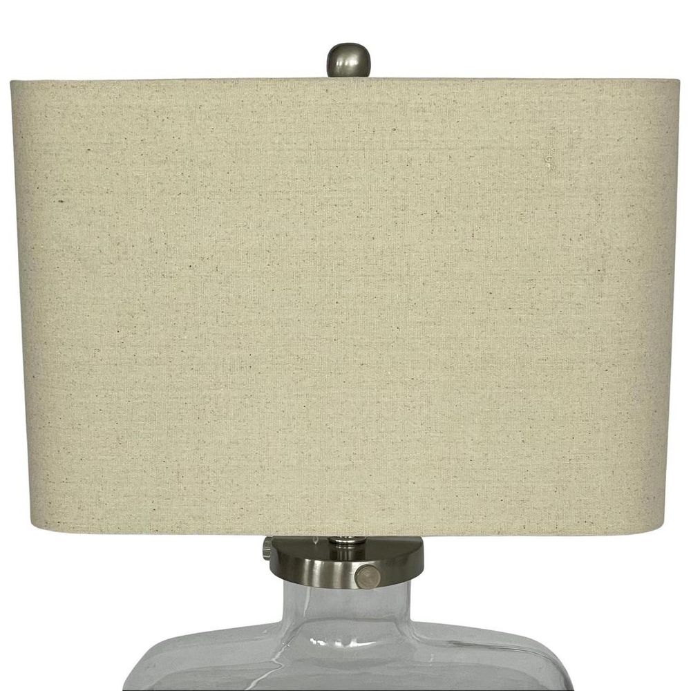 Fillable Bottle Lamp W Linen Shade