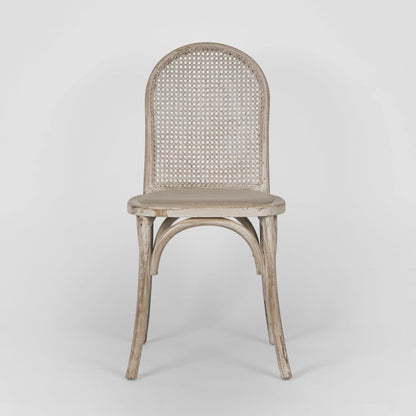 Alwyn Rattan Elm Wood Dining Chair Grey Dust