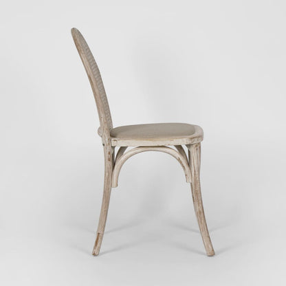 Alwyn Rattan Elm Wood Dining Chair Grey Dust