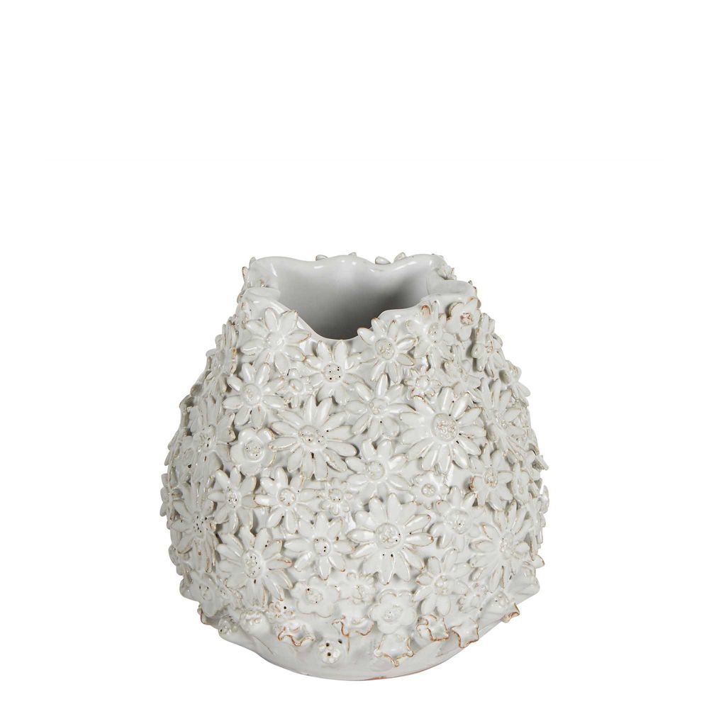 Daisy Ceramic Flower Vase White