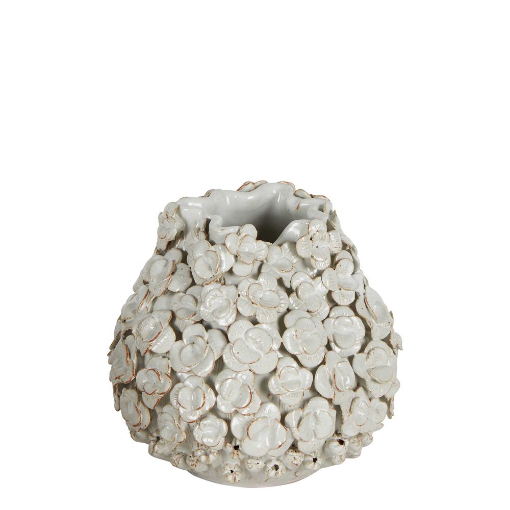 Amele Ceramic Flower Vase White