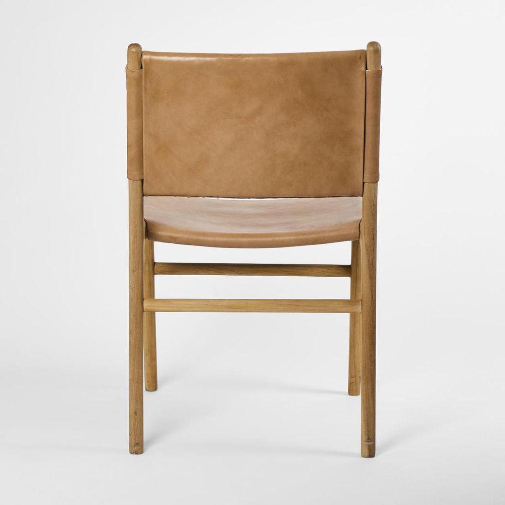 Marvin Dining Chair Toffee Leather At The Back