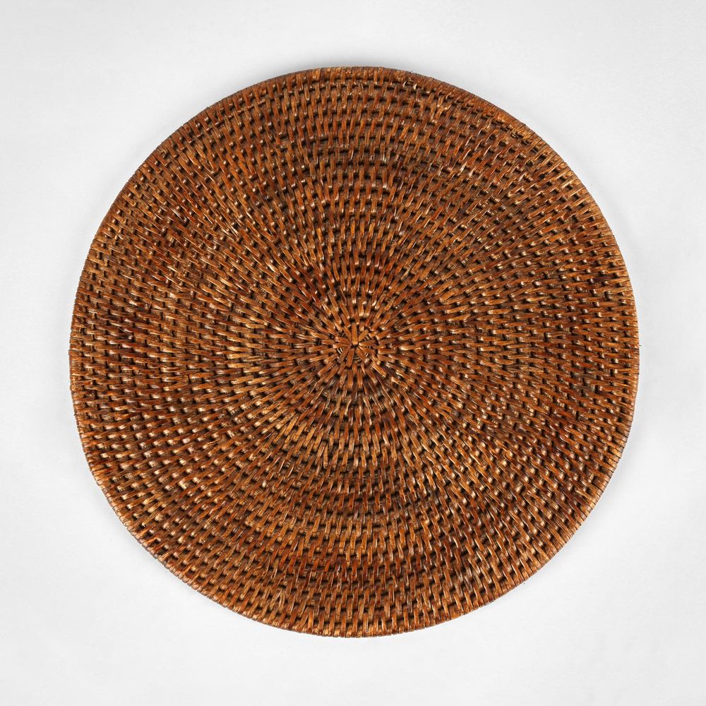 Paume Rattan Round Placemat Antique Brown