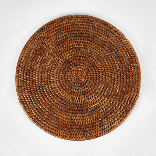 Paume Rattan Round Placemat Antique Brown