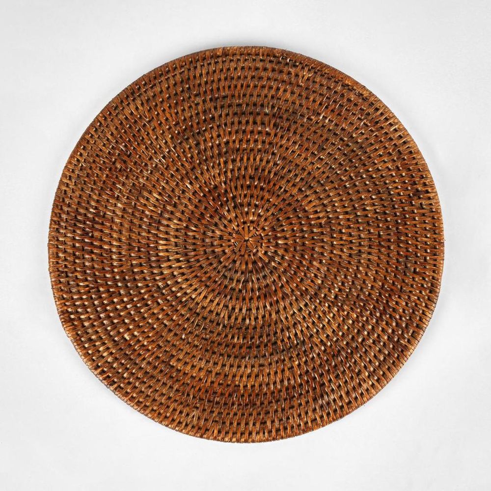 Paume Rattan Round Placemat Antique Brown