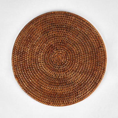 Paume Rattan Round Placemat Antique Brown