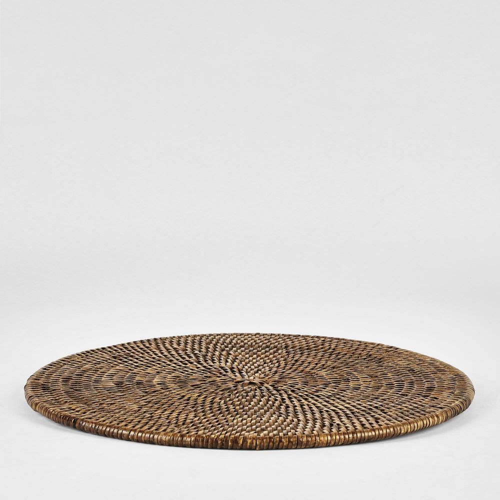 Paume Rattan Round Placemat Antique Brown