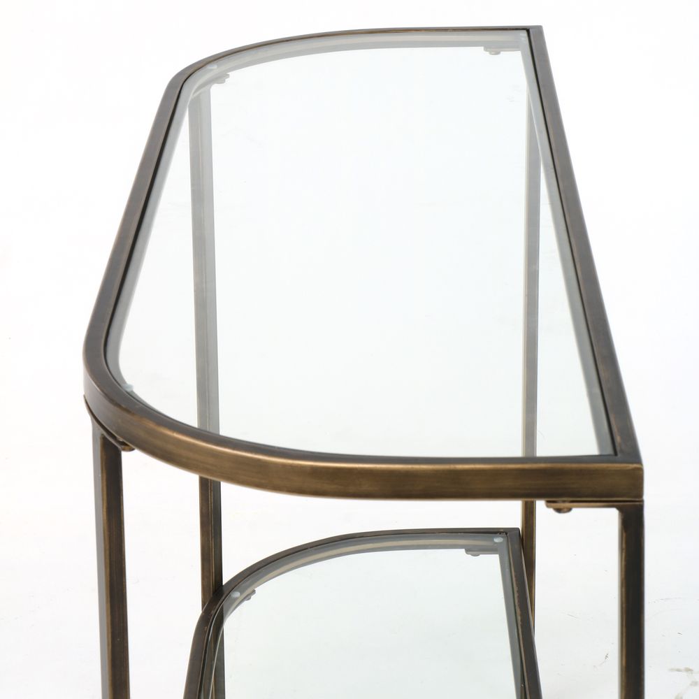 Palladium 120Cm Curved Glass Console Table Brass