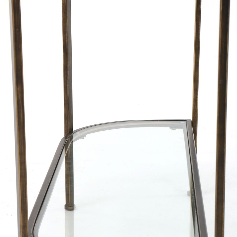 Palladium 120Cm Curved Glass Console Table Brass